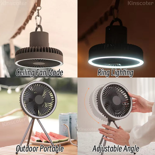 Wireless Ceiling Electric Fan with Power Bank LED Lighting