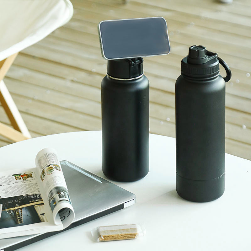 Water Bottles with Magnetic Phone Holder