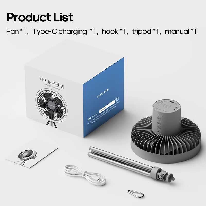 Wireless Ceiling Electric Fan with Power Bank LED Lighting