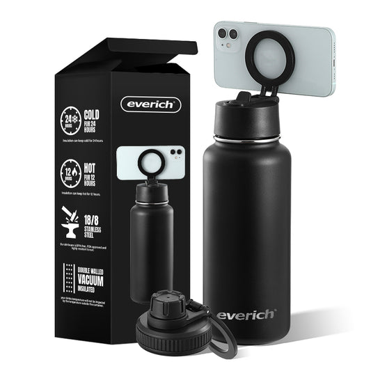 Water Bottles with Magnetic Phone Holder