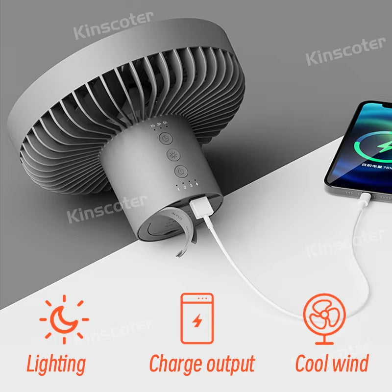 Wireless Ceiling Electric Fan with Power Bank LED Lighting