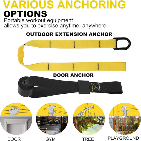 Full-Body Workout with Suspension Trainer Straps for Gym Equipment