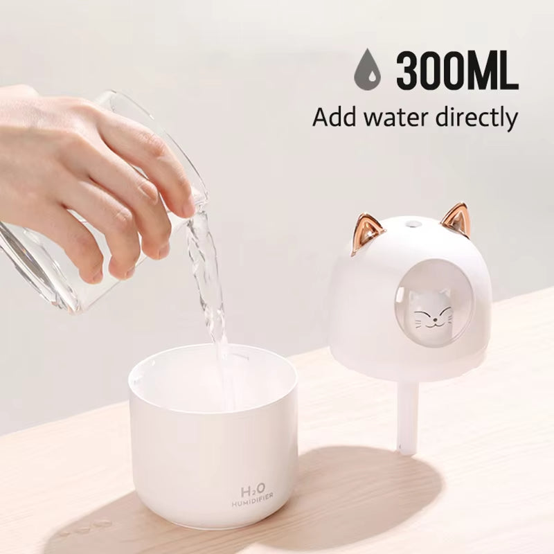 Air Humidifier Cute Cat Ultra-Silent USB Office Household